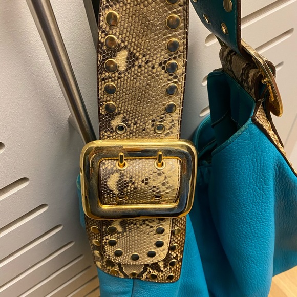 BE & D Turquoise and Snake Hobo - Picture 2 of 6